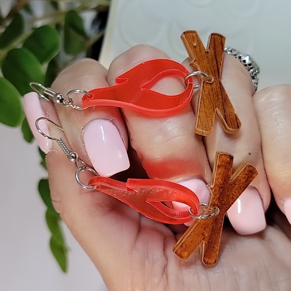 Campfire Dangle Earrings, lightweight - Picture 3 of 4